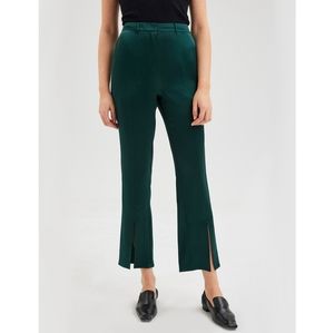 Lattelier Front Slit Trousers in Dark Green